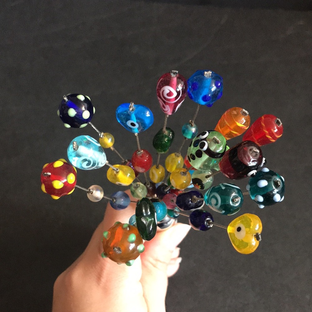 Adorable Devil eye glass art wine stopper